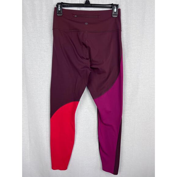 Athleta Leggings Asymmetrical Colorblock Supersonic Running Workout Sporty Yoga - Picture 3 of 5